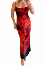 Roberto Cavalli FW 1999 long dress floral leaves print
