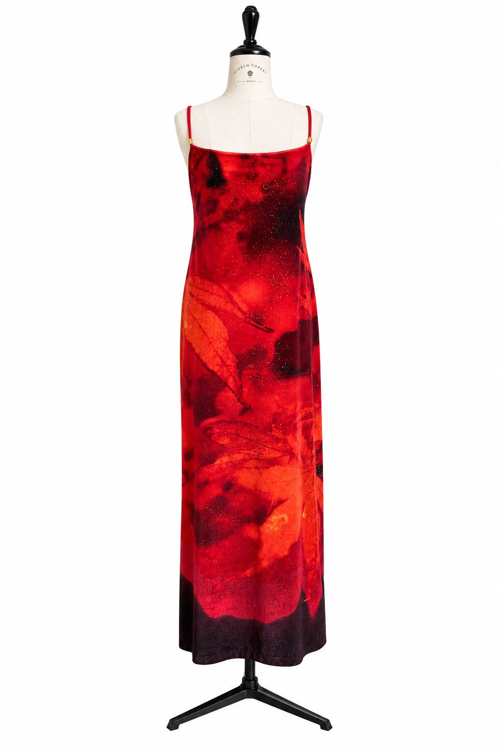 Roberto Cavalli FW 1999 long dress floral leaves print