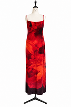 Roberto Cavalli FW 1999 long dress floral leaves print