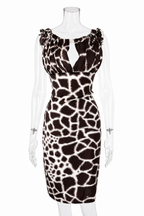 Roberto Cavalli SS 2006 giraffe print mini silk dress