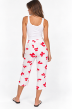 Moschino cherry print white pants 2000s