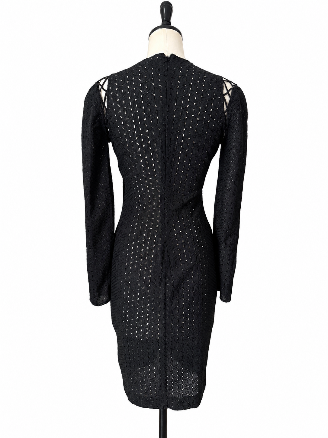 Rare Gianni Versace SS 2002 black lace-up dress