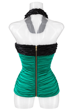 D&g vintage green silk bustier top