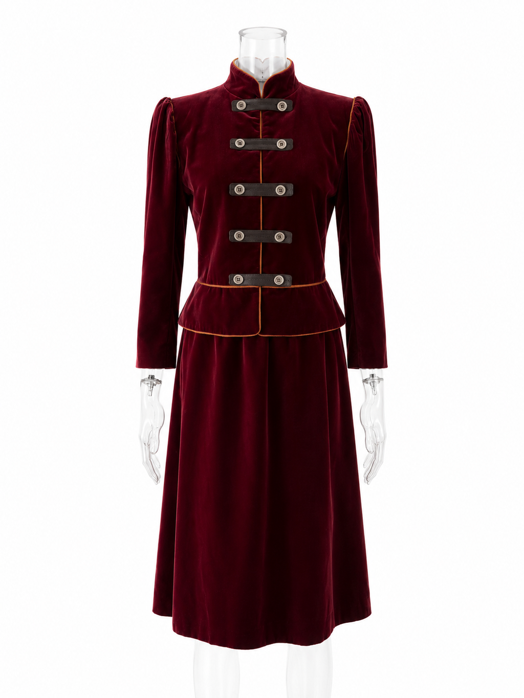 Saint Laurent FW 1980/1981 Runway Archive burgundy tailleur