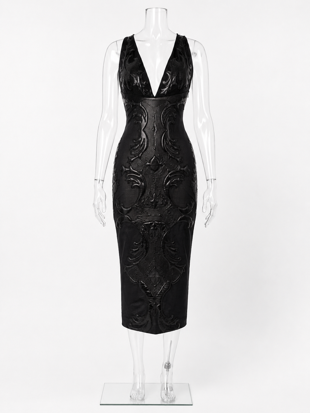 Roberto Cavalli FW 2002 Runway midi leather dress