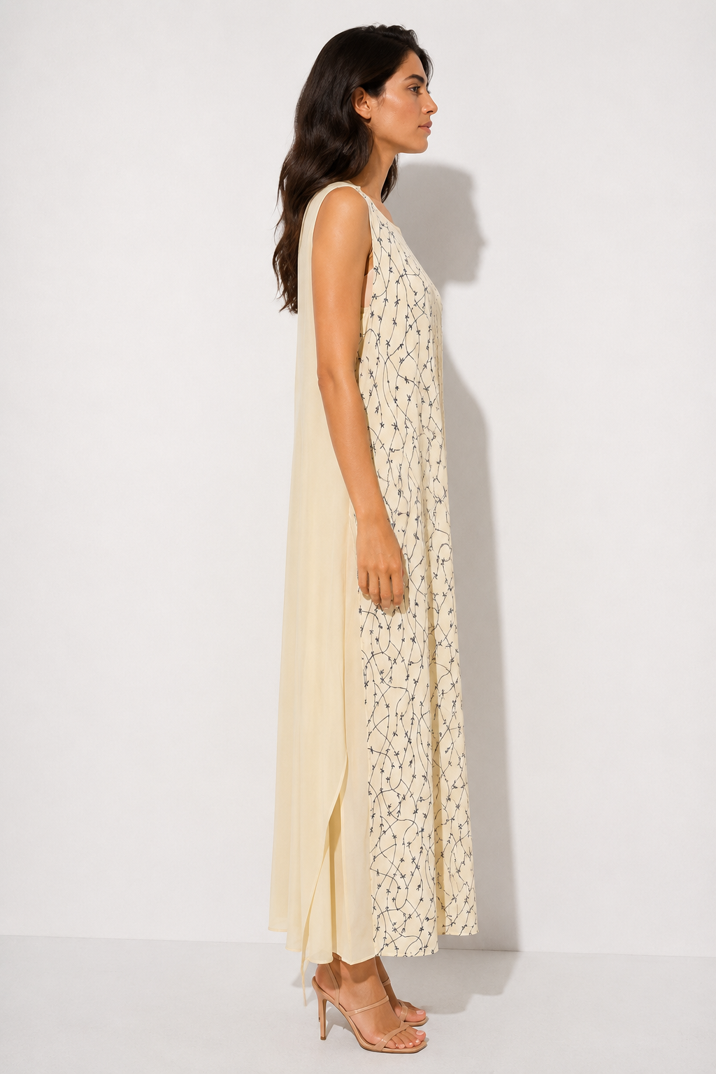 Cerruti 1881 SS 1997 Runway silk beaded embroidered dress