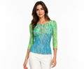 Class Cavalli top 2000s green blue mesh sheer