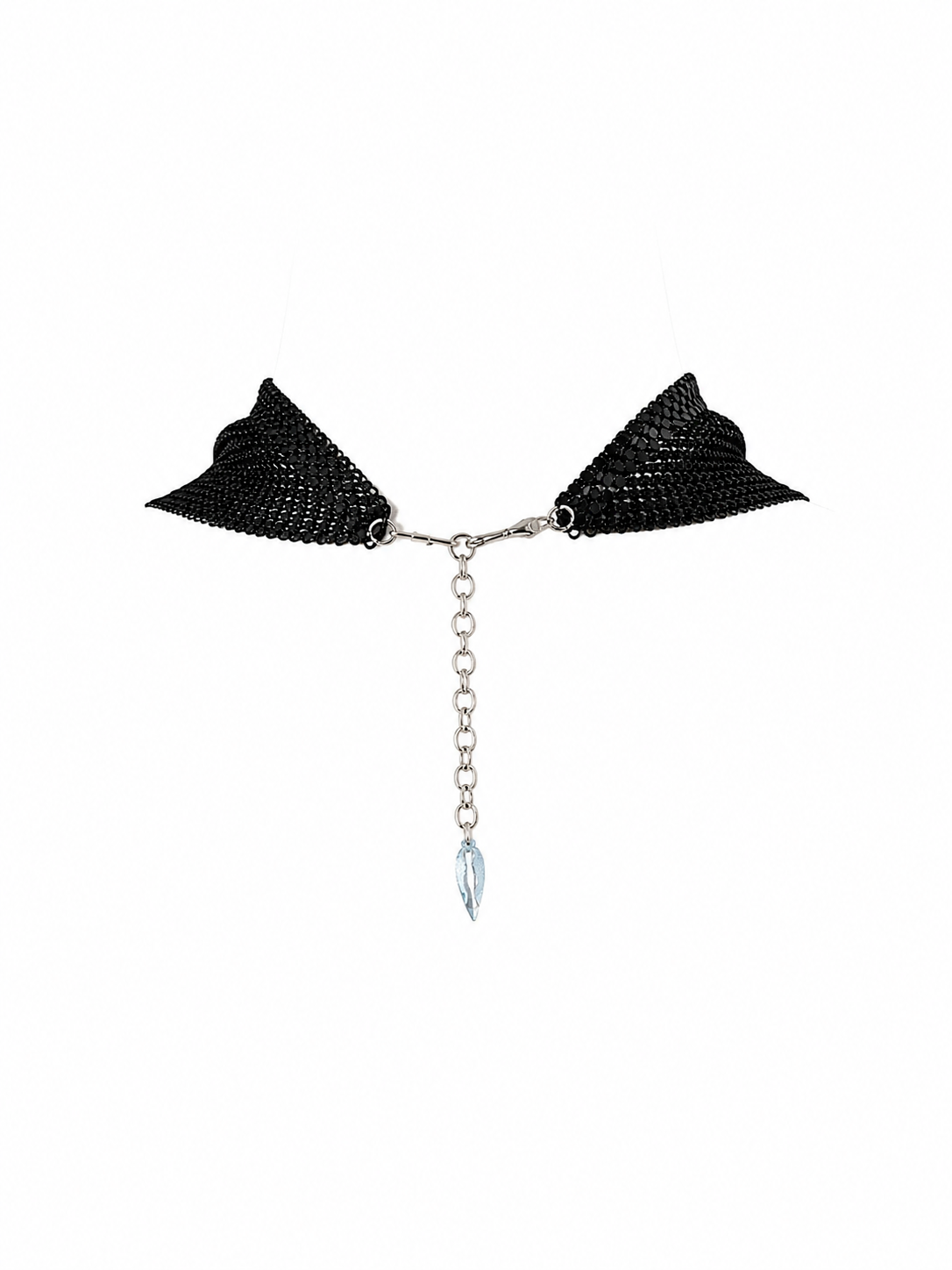 Rare Vintage 70s Whiting & Davis chevron mesh necklace