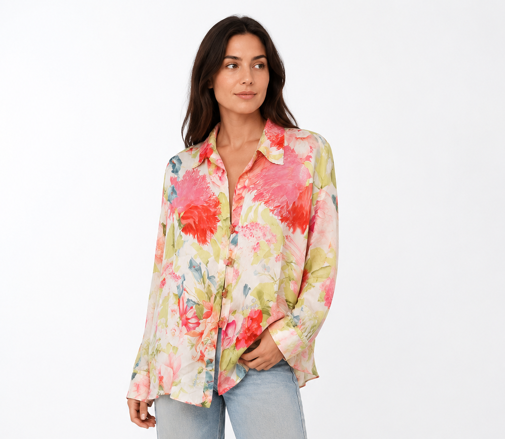 Roberto Cavalli SS 2000 silk floral shirt