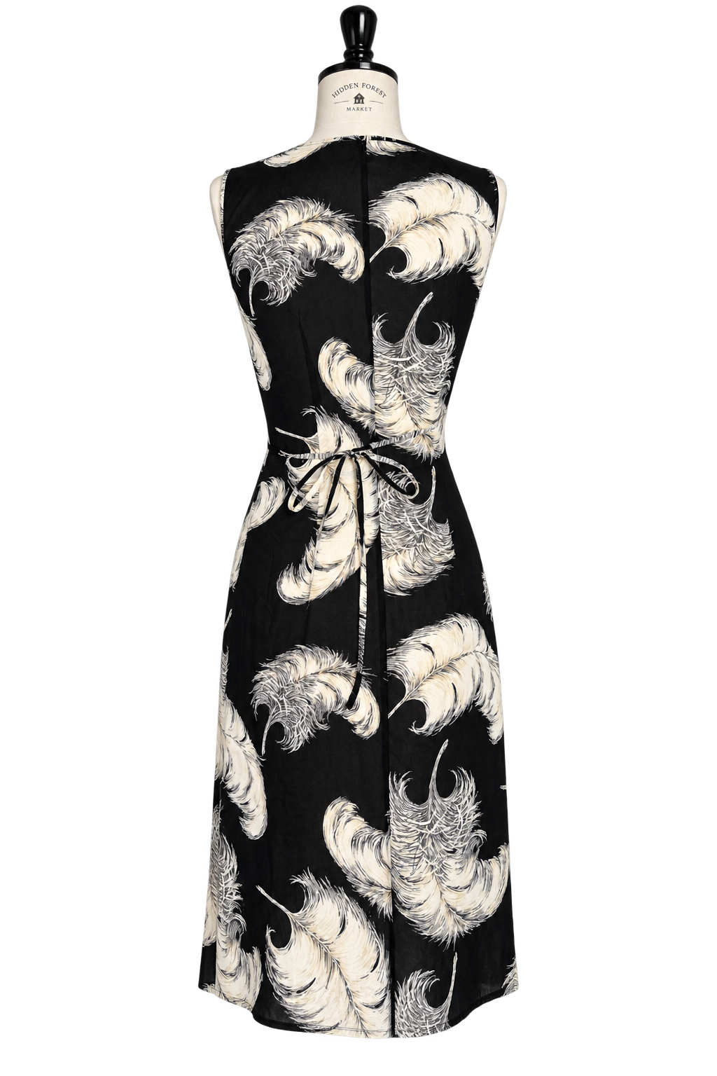 Dolce & Gabbana FW 1997 Runway silk feather print dress