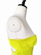 Versace SS 2004 neon mini dress bustier yellow Runway