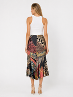 Roberto Cavalli Fw 2002 Runway patchwork pattern silk skirt
