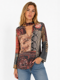 Roberto Cavalli FW 2002 patchwork blouse baroque vintage