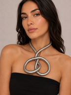 Breil snake silver necklace vintage 2000s