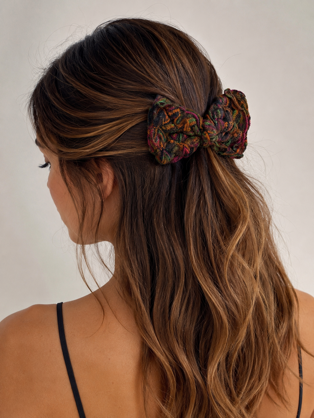 Rare Missoni hair clip vintage multicolored wool 80s 90s
