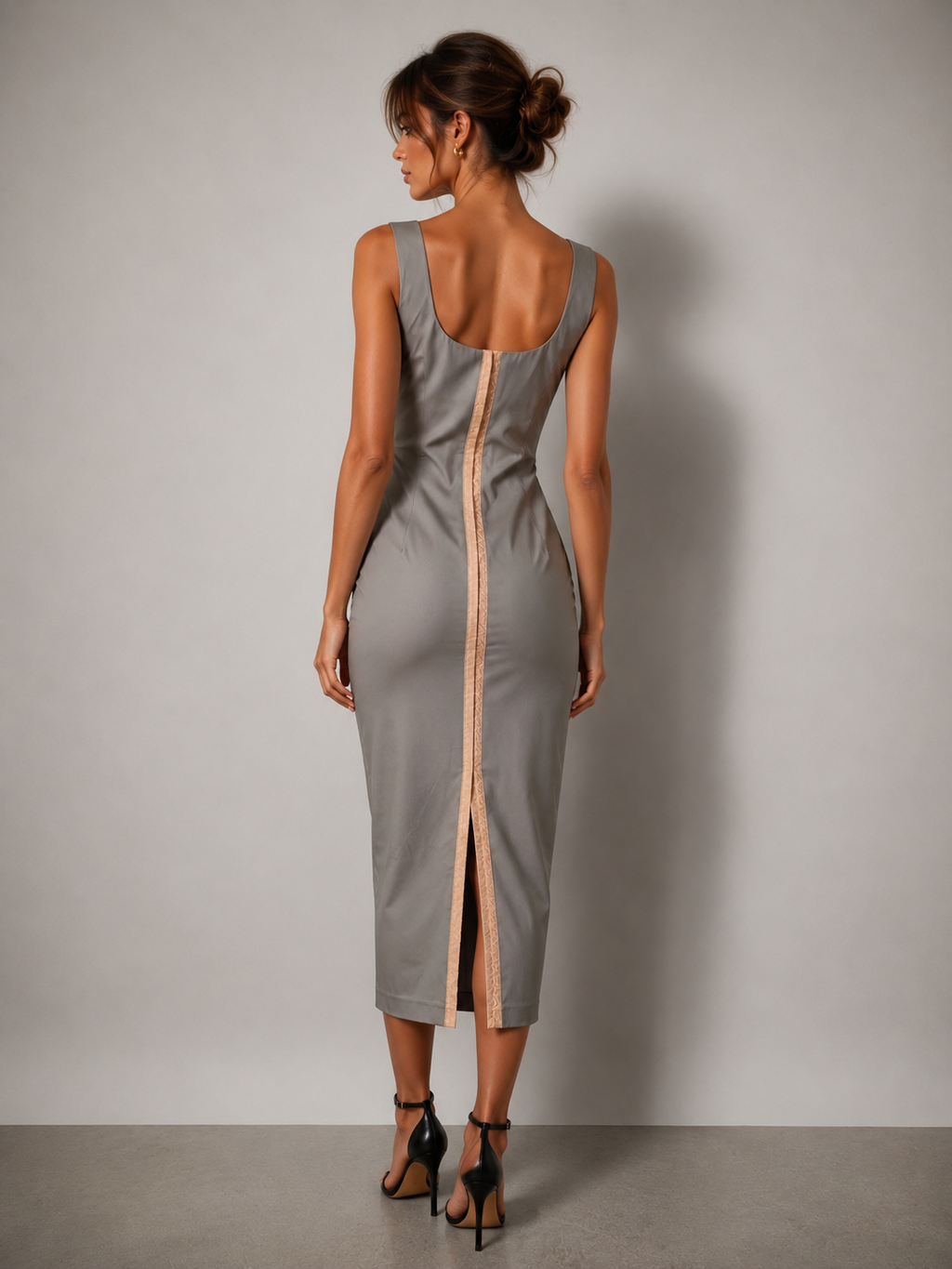 Dolce & Gabbana silver midi dress