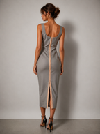 Dolce & Gabbana silver midi dress