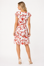 Moschino black chili peppers & cherry tomato silk dress 