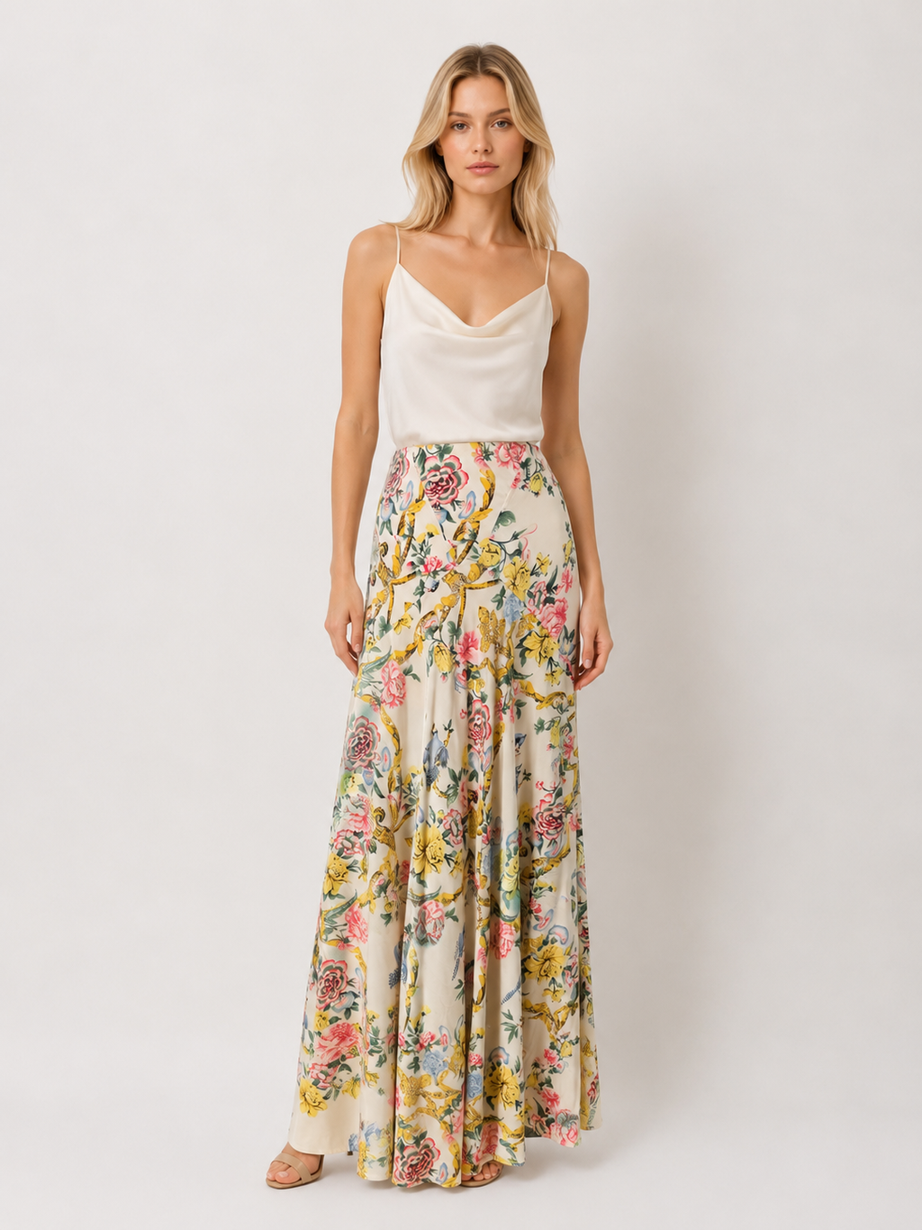 Roberto Cavalli SS 2007 Silk suit blouse and long skirt