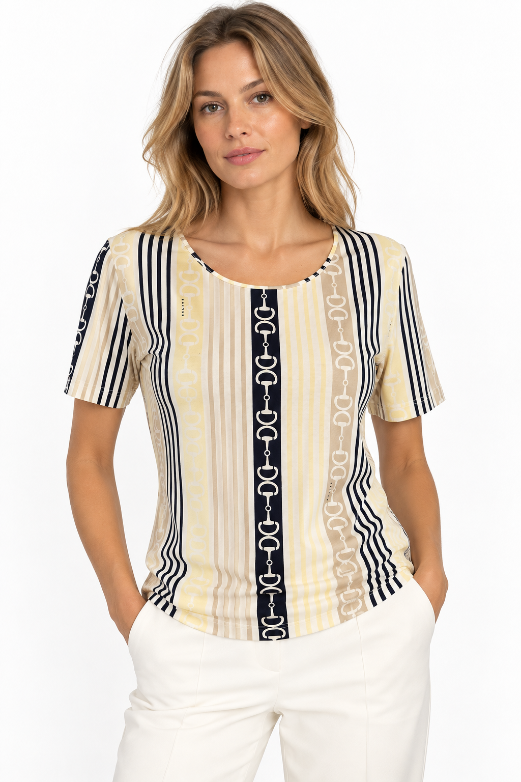 Celine vintage chain stripe T-shirt