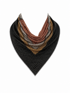 Rare Vintage 70s Whiting & Davis chevron mesh necklace