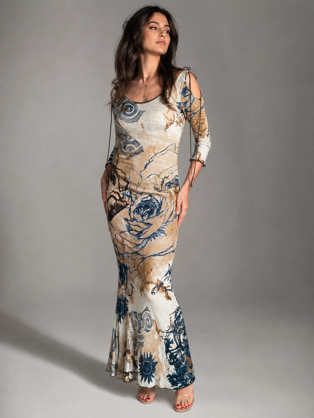 Class Cavalli 2003 Tattoo maxi dress