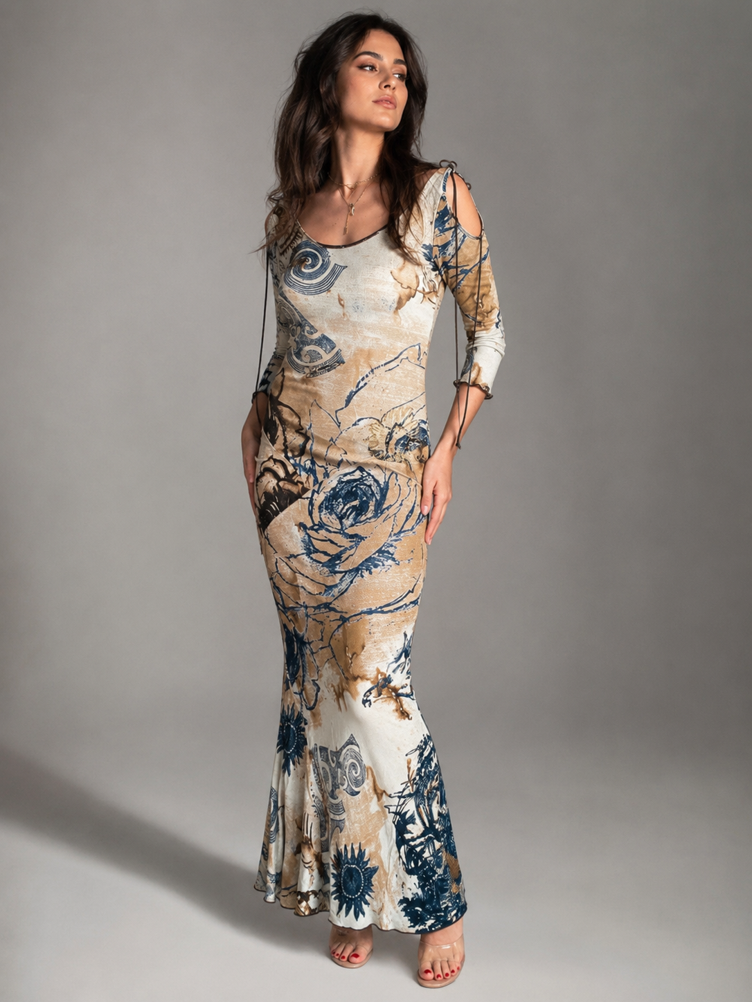 Class Cavalli 2003 Tattoo maxi dress