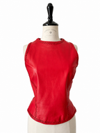 Runway leather lace up red top SS 2002 Gianni Versace