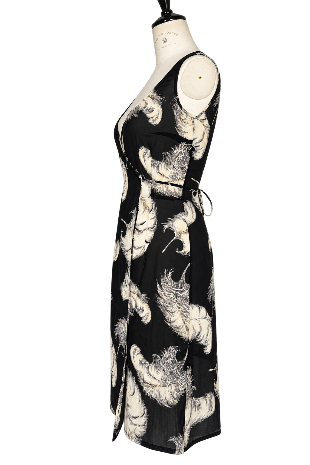 Dolce & Gabbana FW 1997 Runway silk feather print dress