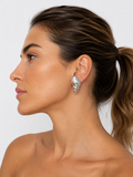 925 silver earrings Mexico vintage shell shape