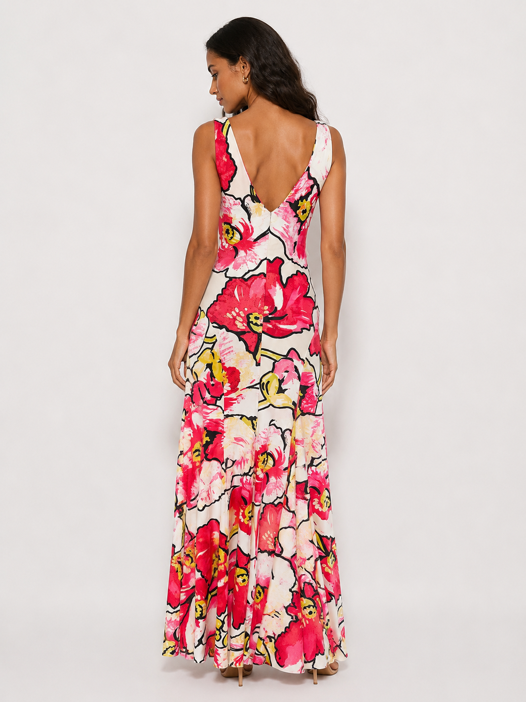 Rare Roberto Cavalli SS 2006 red floral print maxi dress
