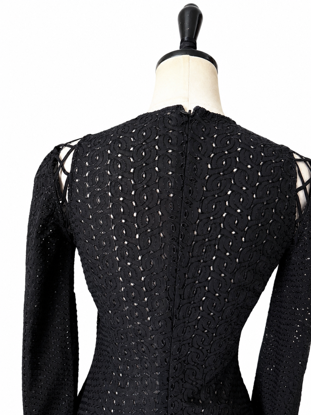 Rare Gianni Versace SS 2002 black lace-up dress