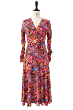 Iconic Gianni Versace FW 2002 Runway multicolor flower dress
