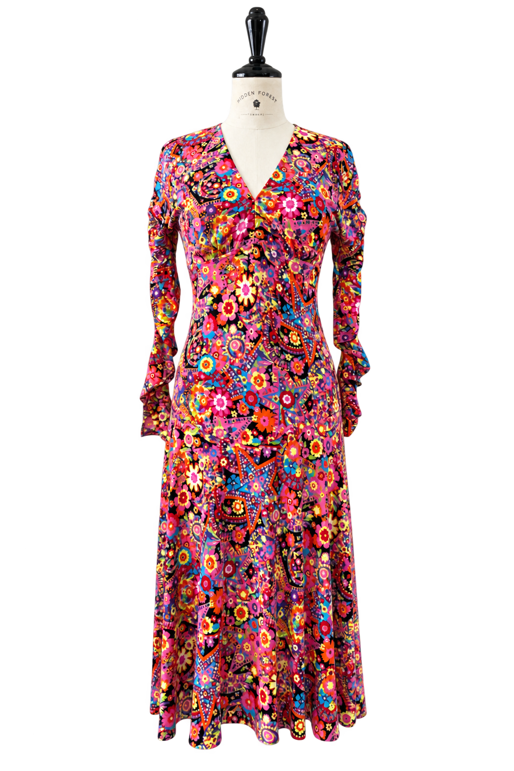 Iconic Gianni Versace FW 2002 Runway multicolor flower dress