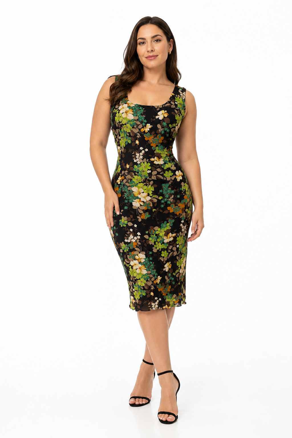 D&g floral silk dress 2000s