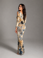 Class Cavalli 2003 Tattoo maxi dress