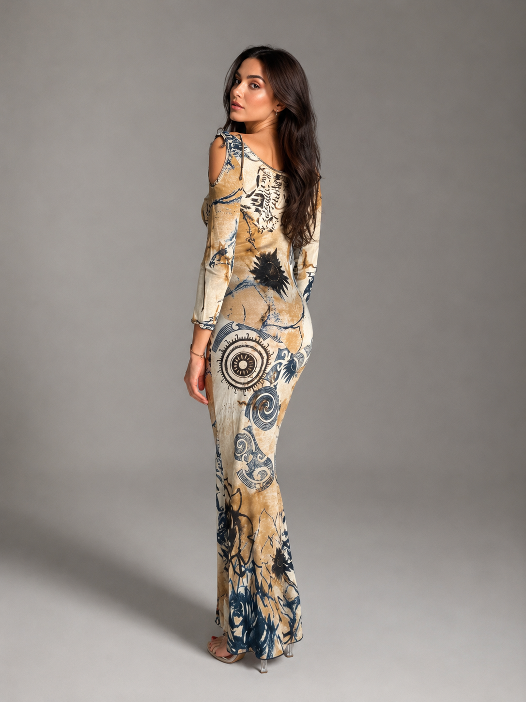 Class Cavalli 2003 Tattoo maxi dress