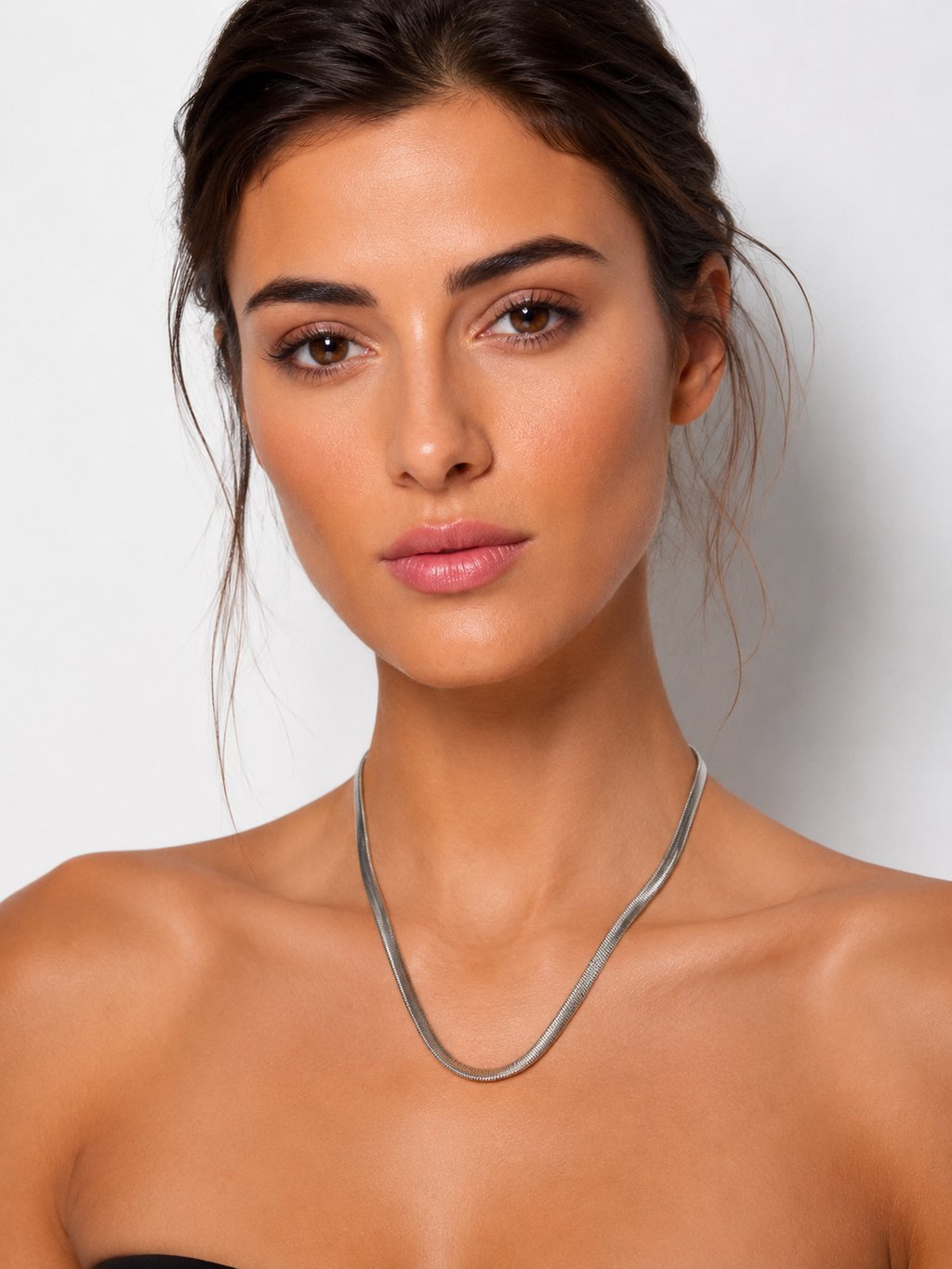 Vintage 90s herringbone necklace 925 silver