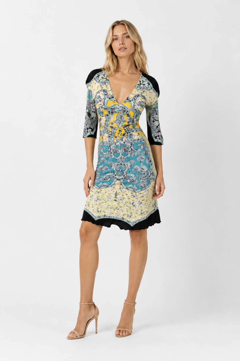 Roberto Cavalli SS 2005 mini dress 3/4 sleeves