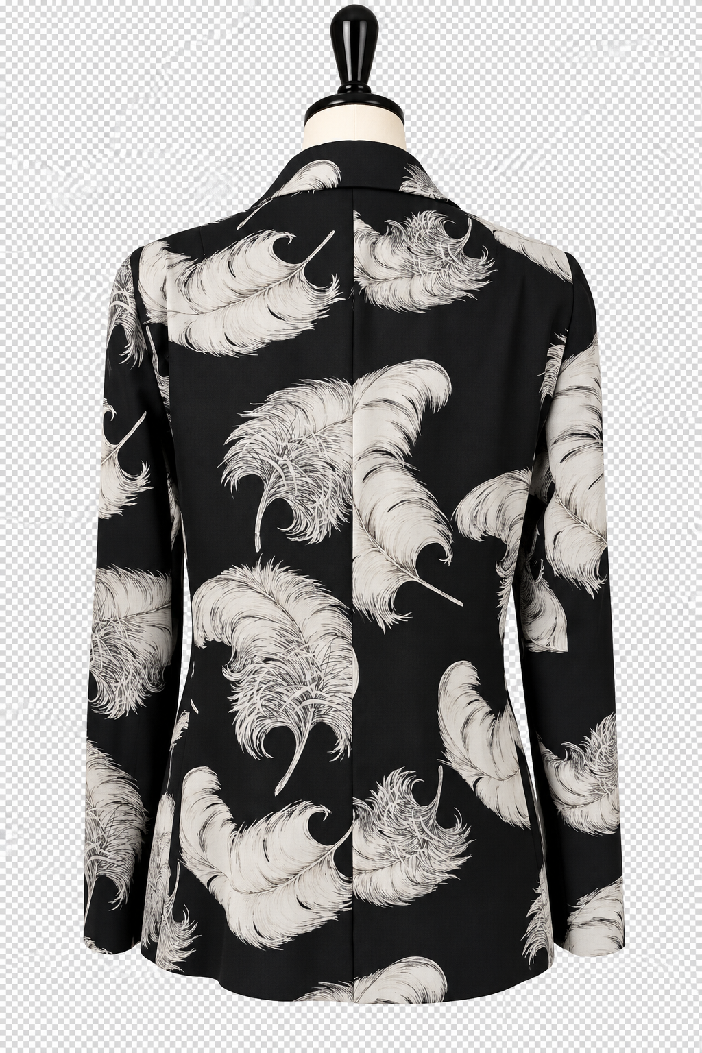 Dolce & Gabbana FW 1997 Runway black silk feather tailleur