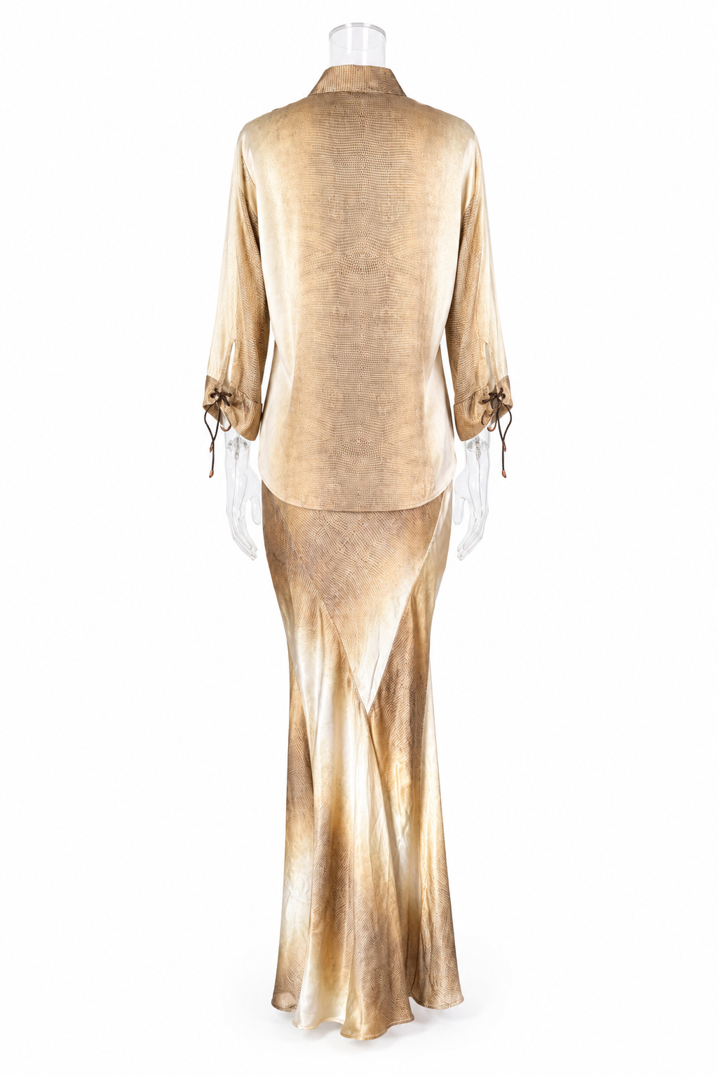 Roberto Cavalli SS 2002 silk set snake print