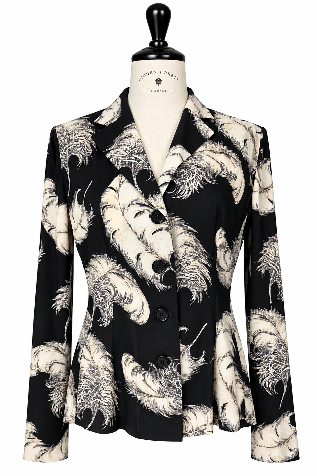 Dolce & Gabbana FW 1997 Runway black silk feather set