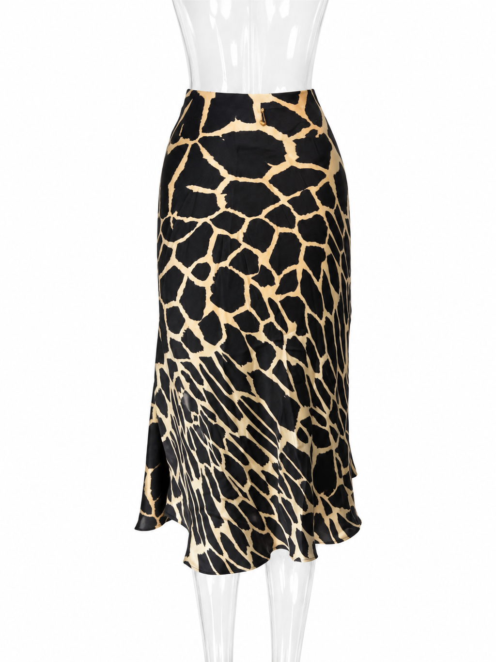 Roberto Cavalli FW 2000 silk giraffe print skirt Runway