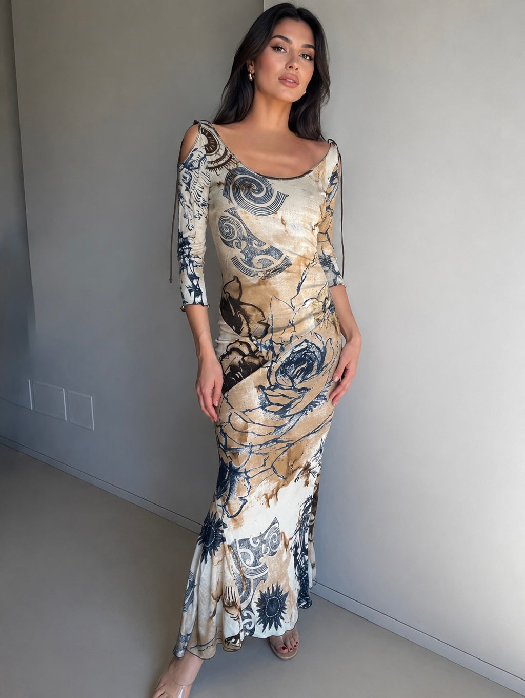 Class Cavalli Class Cavalli 2003 Tattoo maxi dress dress Emilia Archive Vintage