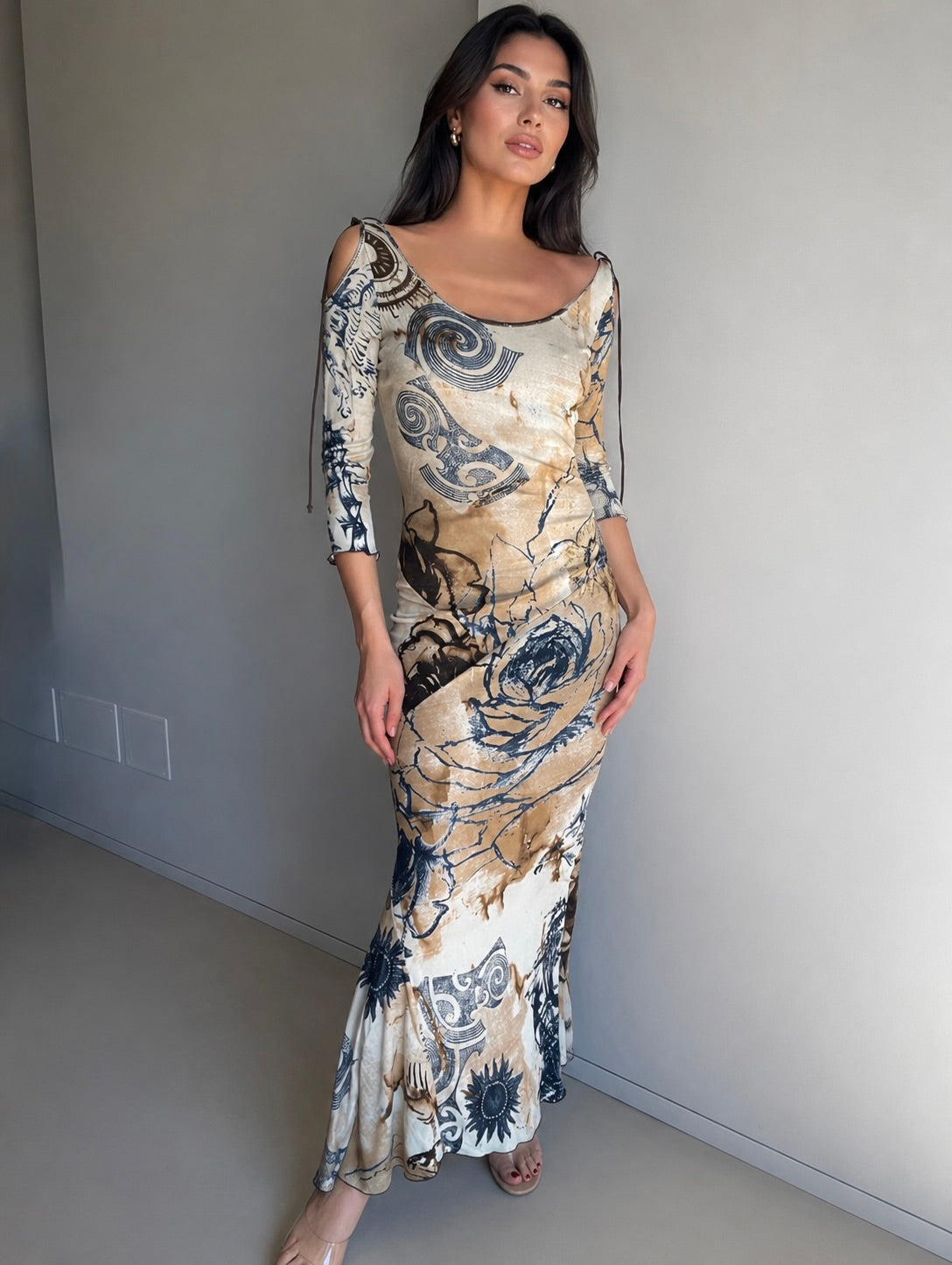 Class Cavalli 2003 Tattoo maxi dress