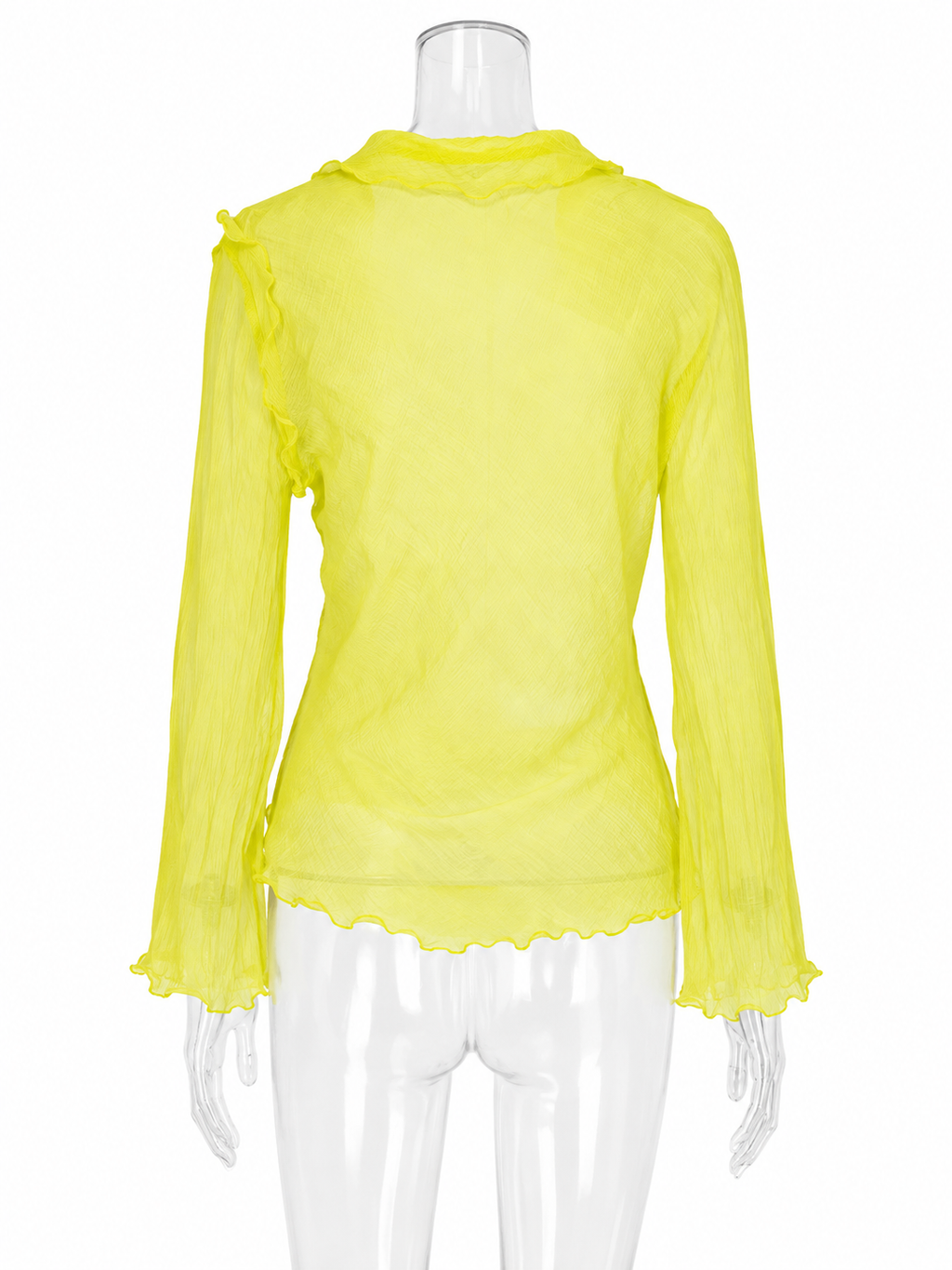Rare Fendi SS 2000 Runway silk yellow chiffon blouse