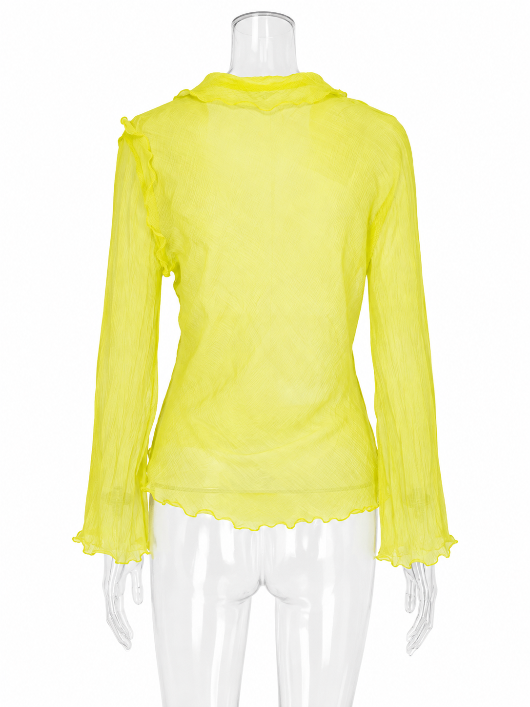 Rare Fendi SS 2000 Runway silk yellow chiffon blouse