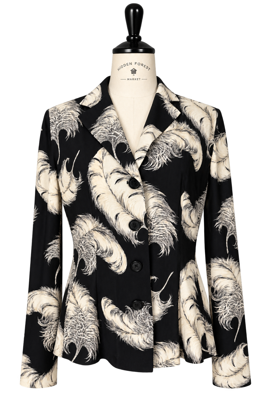 Dolce & Gabbana FW 1997 Runway black silk feather set
