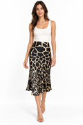 Roberto Cavalli FW 2000 silk giraffe print skirt Runway