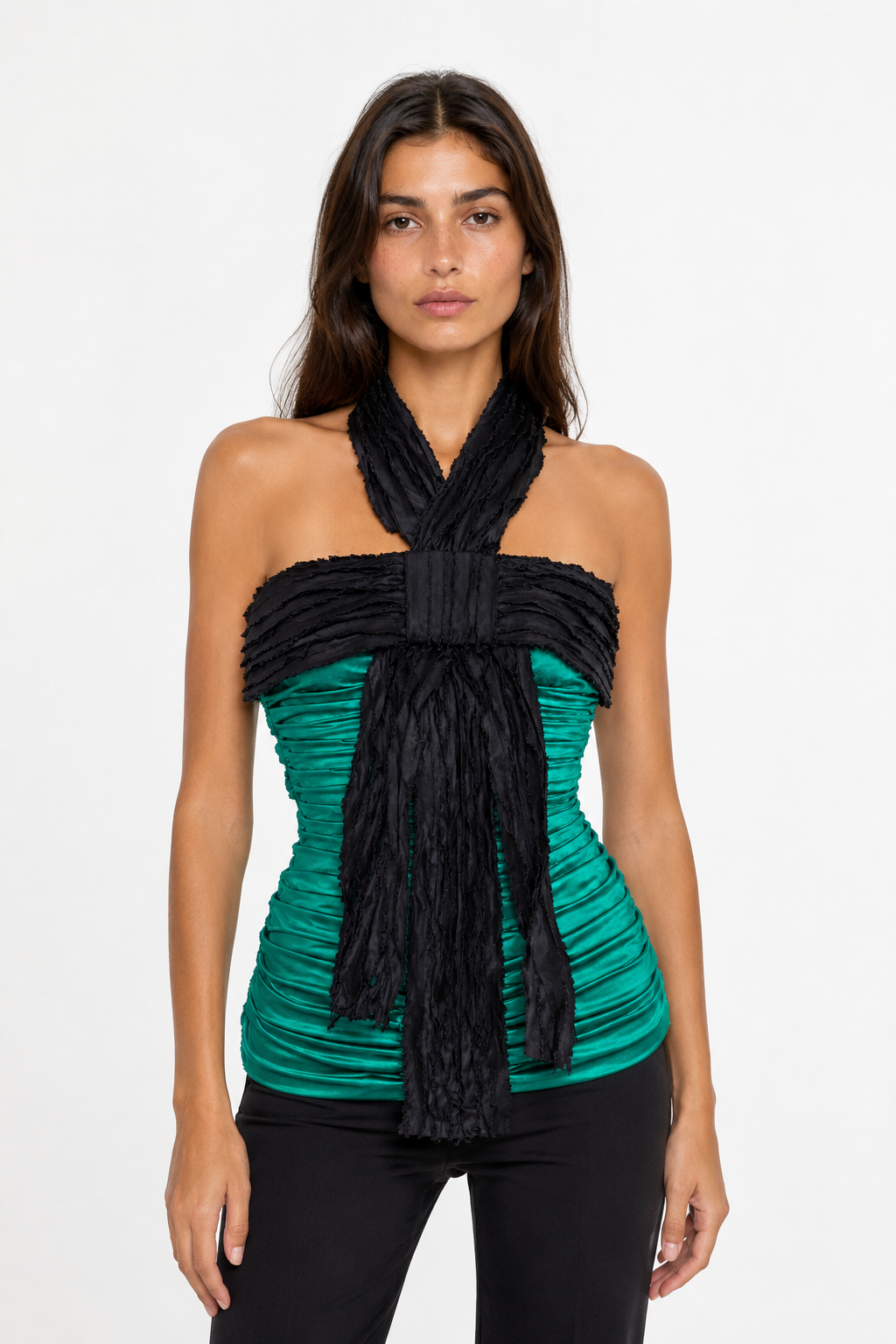 D&g vintage green silk bustier top